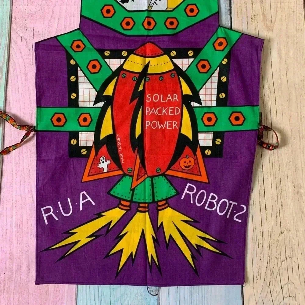 Vintage kids Halloween Robot apron costume